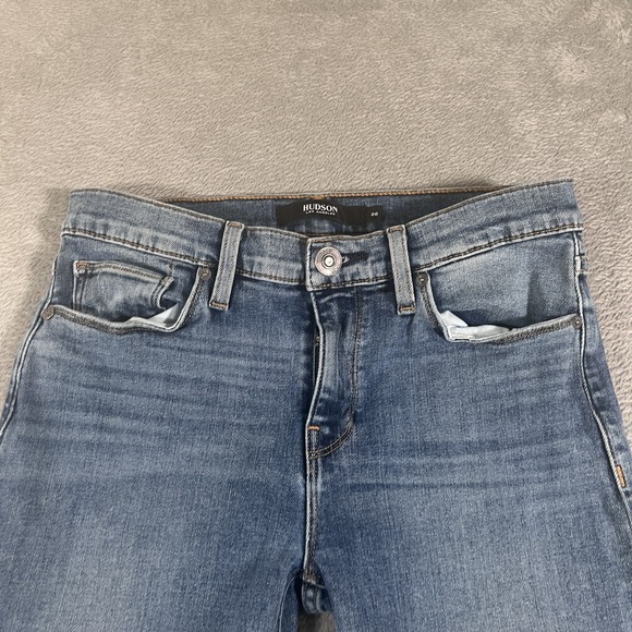 Hudson Nico Skinny Jeans Womens 26 Blue Distressed Raw Hem Stretch‎ Denim Ankle - Picture 3 of 10